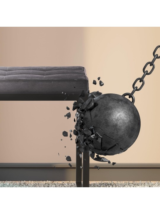 Barci B fluwelen bank, donkergrijs