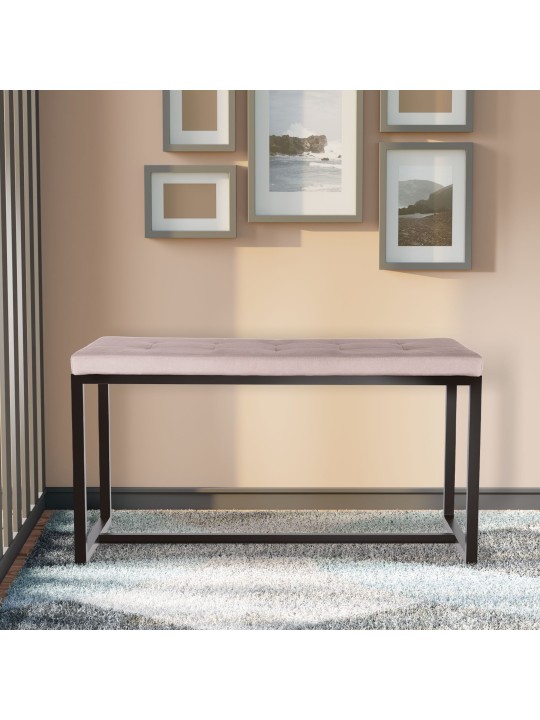 Barci B fluwelen bank, lichtgrijs