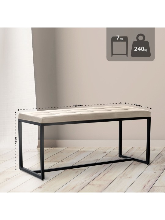 Bank Barci B kunstleer, crème