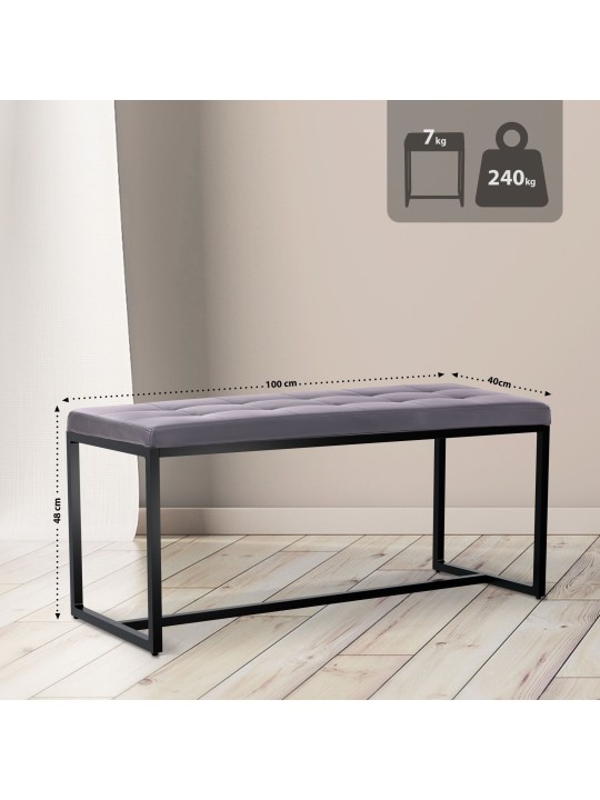 Bank Barci B kunstleer, grijs Bank Barci B kunstleer, grijs