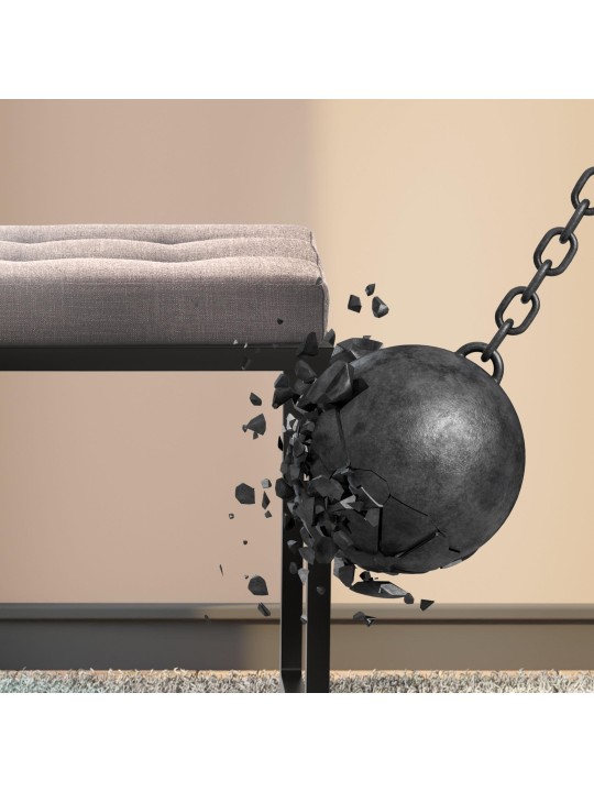 Bank Barci B stof, donkergrijs