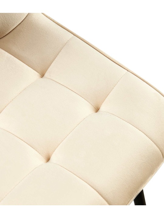 Set van 2 eetkamerstoelen Gifford fluweel, crème