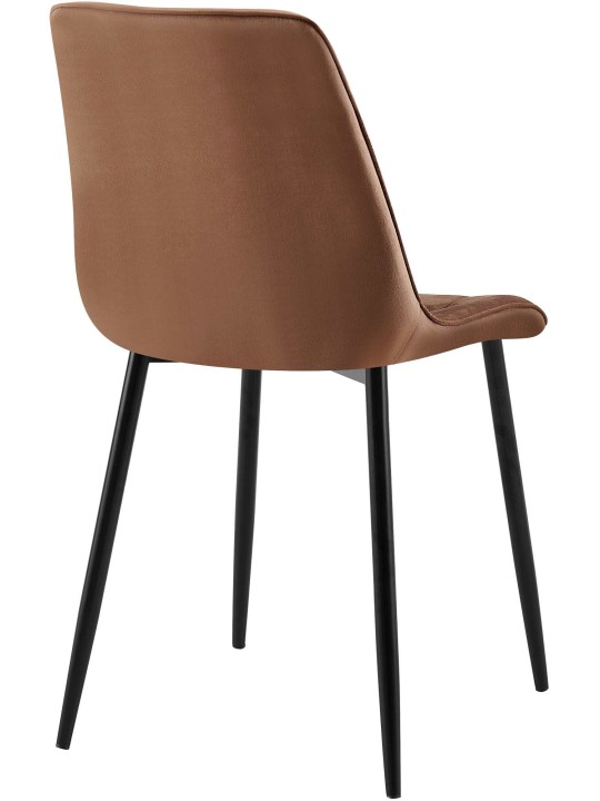 Set van 2 eetkamerstoelen Gifford fluweel, bruin