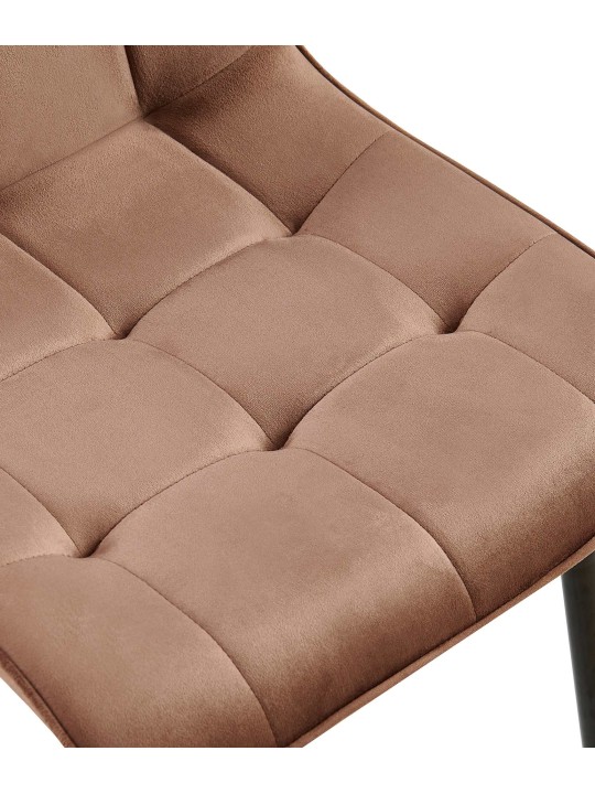 Set van 2 eetkamerstoelen Gifford fluweel, bruin