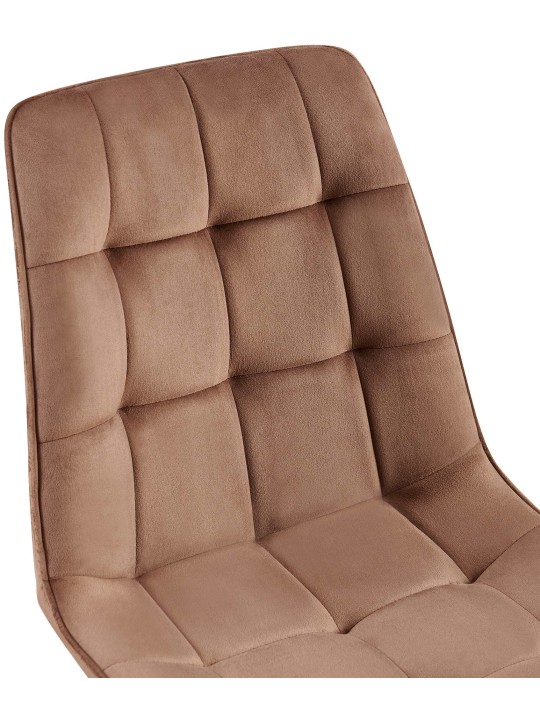 Set van 2 eetkamerstoelen Gifford fluweel, bruin