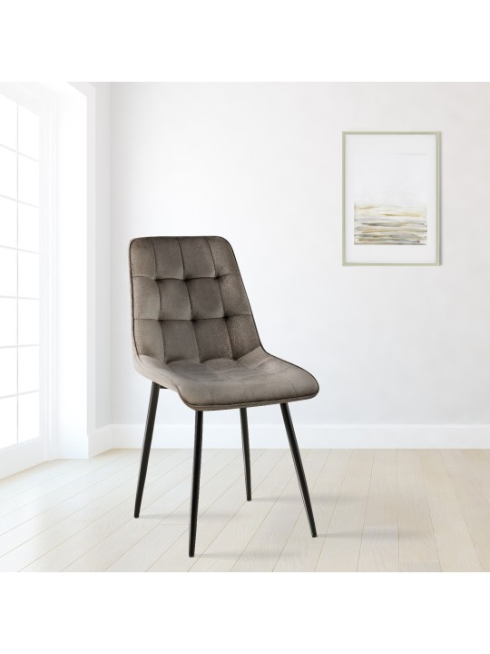 Set van 2 eetkamerstoelen Gifford fluweel, antraciet Set van 2 eetkamerstoelen Gifford fluweel, antraciet