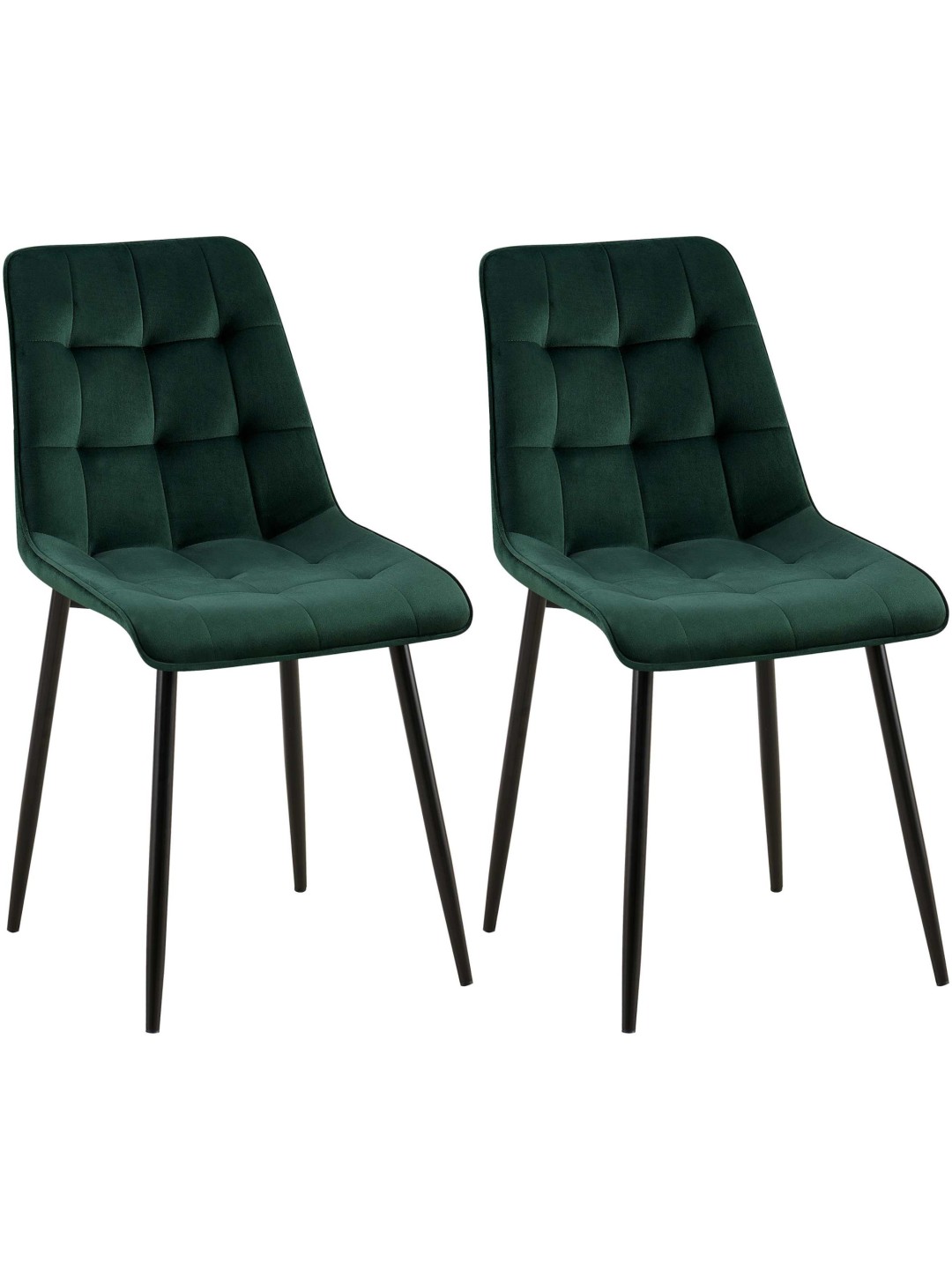 Set van 2 eetkamerstoelen Gifford fluweel, groen