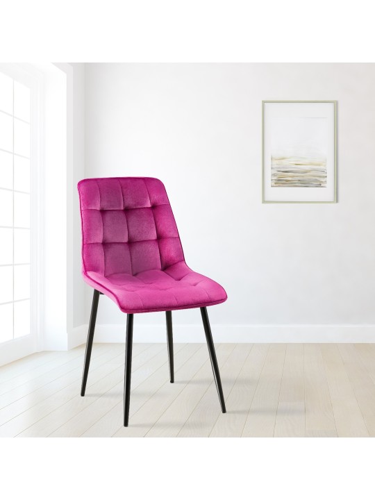 Set van 2 eetkamerstoelen Gifford fluweel, lila