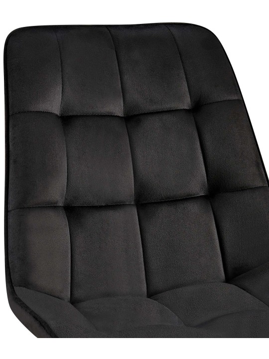 Set van 2 eetkamerstoelen Gifford fluweel, zwart