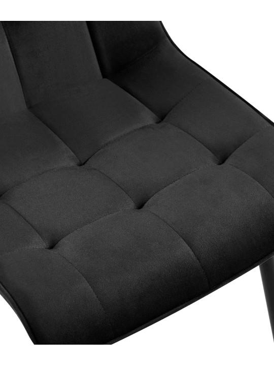 Set van 2 eetkamerstoelen Gifford fluweel, zwart