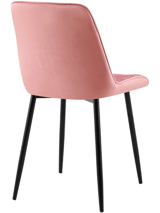 Set van 2 eetkamerstoelen Gifford fluweel, roze