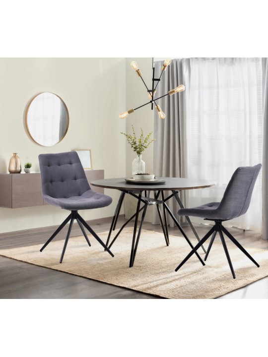 Set van 2 eetkamerstoelen Merna stof, donkergrijs