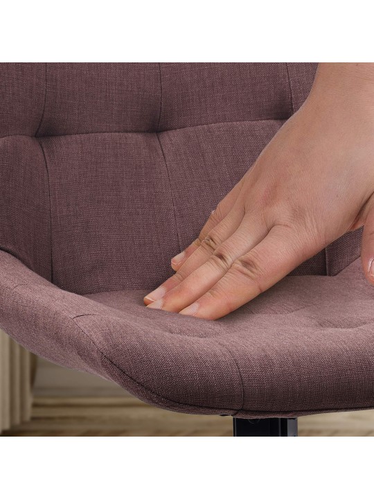 Set van 2 eetkamerstoelen Merna stof, bruin