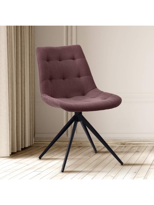 Set van 2 eetkamerstoelen Merna stof, bruin