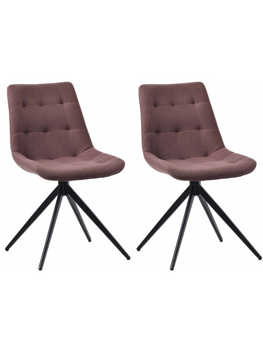 Set van 2 eetkamerstoelen Merna stof, bruin