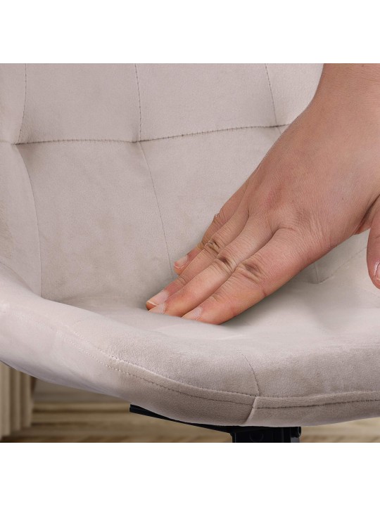 Set van 2 eetkamerstoelen Merna fluweel, crème