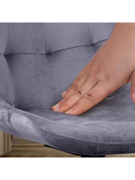 Set van 2 eetkamerstoelen Merna fluweel, donkergrijs