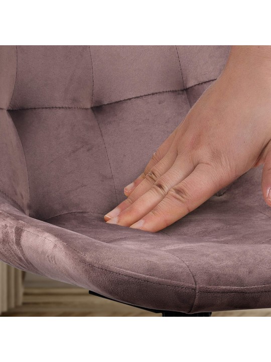 Set van 2 eetkamerstoelen Merna fluweel, bruin