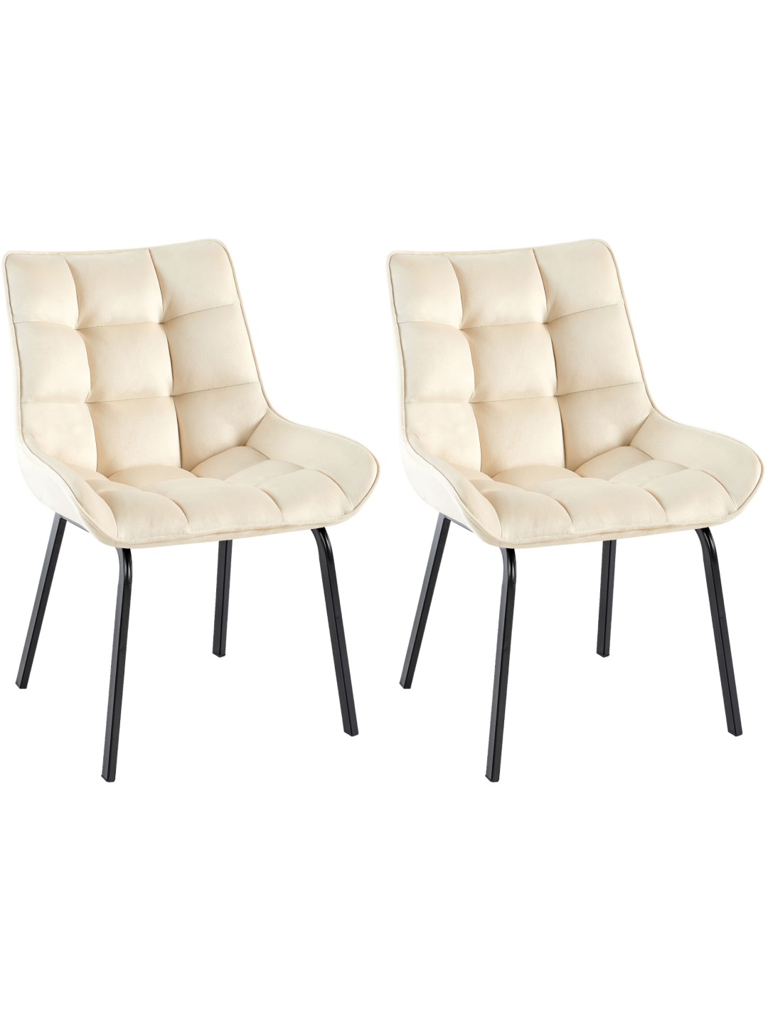 Set van 2 stoelen Saranda fluweel, crème