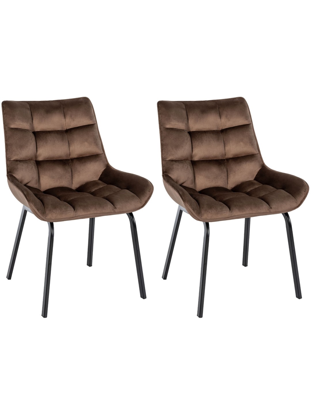 Set van 2 stoelen Saranda fluweel, bruin