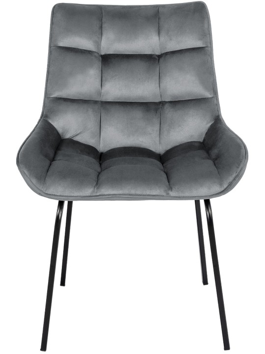 Set van 2 stoelen Saranda fluweel, donkergrijs