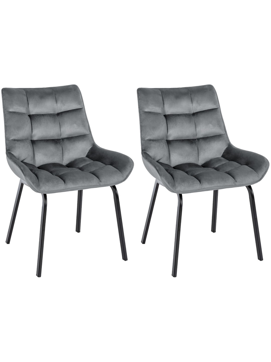 Set van 2 stoelen Saranda fluweel, donkergrijs