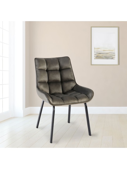 Set van 2 stoelen Saranda fluweel, antraciet Set van 2 stoelen Saranda fluweel, antraciet