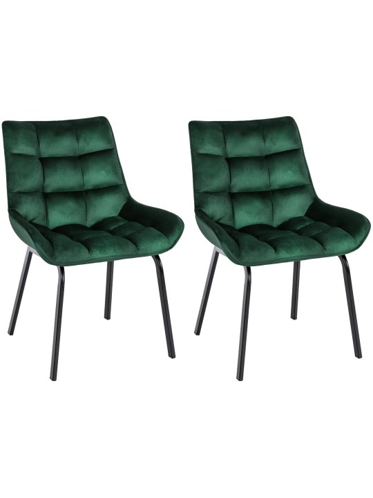 Set van 2 stoelen Saranda fluweel, groen