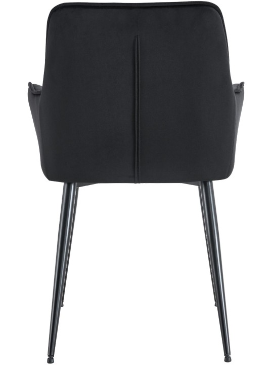 Set van 2 Ferndale fluwelen eetkamerstoelen, zwart