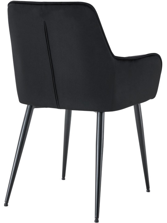 Set van 2 Ferndale fluwelen eetkamerstoelen, zwart