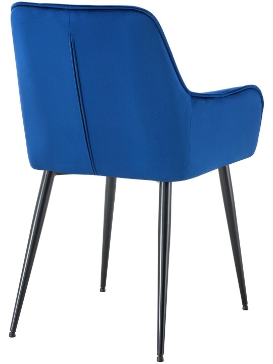 Set van 2 Ferndale fluwelen eetkamerstoelen, donkerblauw