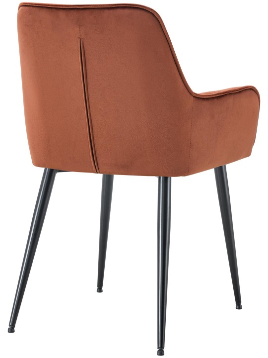 Set van 2 Ferndale fluwelen eetkamerstoelen, bruin