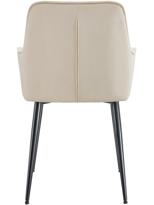 Set van 2 Ferndale fluwelen eetkamerstoelen, crème