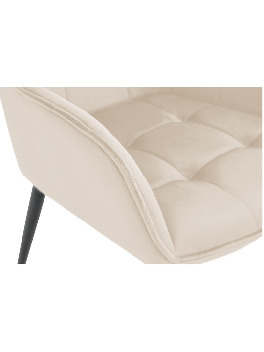 Set van 2 Ferndale fluwelen eetkamerstoelen, crème