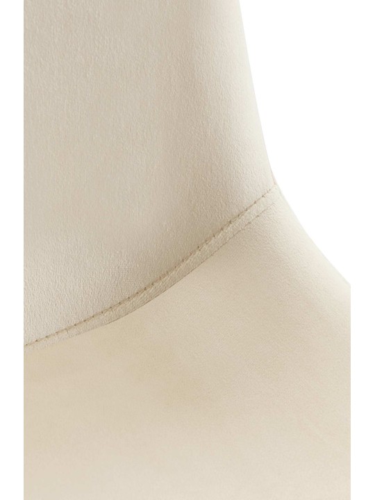 Set van 2 eetkamerstoelen Lewes fluweel, crème