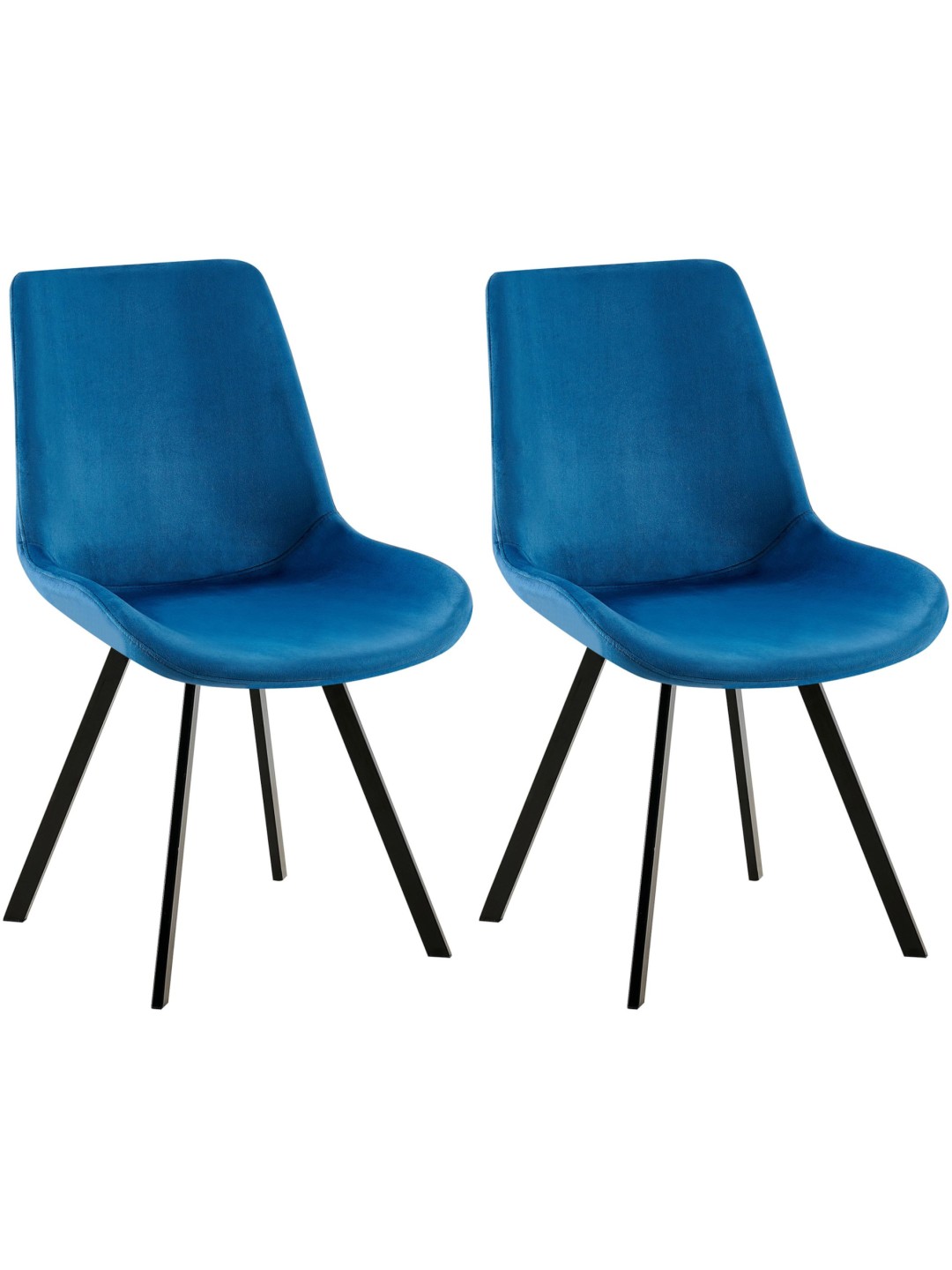 Set van 2 eetkamerstoelen Lewes fluweel, donkerblauw
