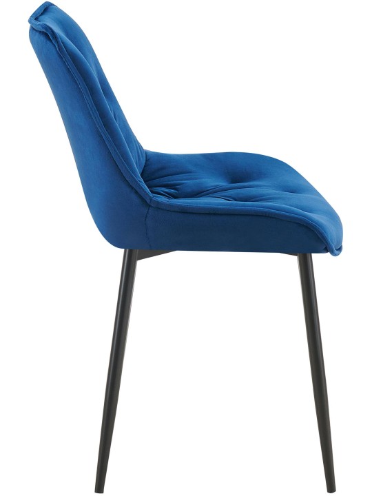 Set van 2 eetkamerstoelen Wallace fluweel, blauw