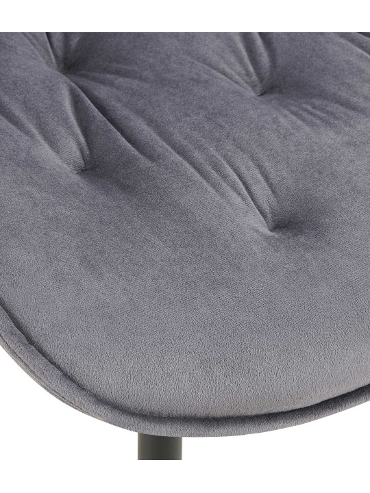 Set van 2 eetkamerstoelen Wallace fluweel, donkergrijs