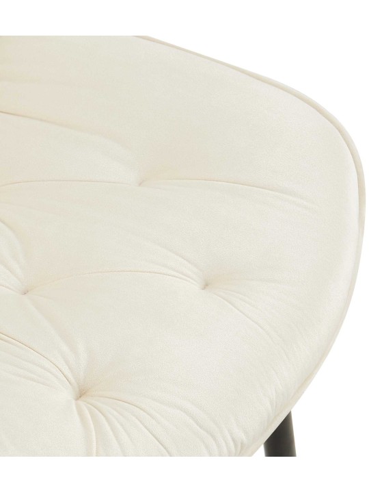 Set van 2 eetkamerstoelen Wallace fluweel, crème