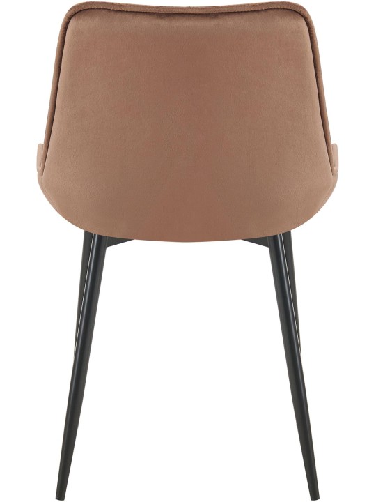 Set van 2 eetkamerstoelen Wallace fluweel, bruin