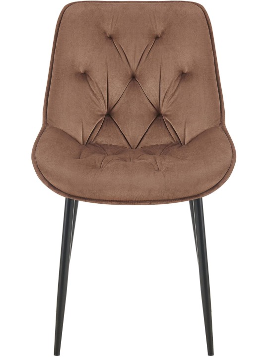 Set van 2 eetkamerstoelen Wallace fluweel, bruin