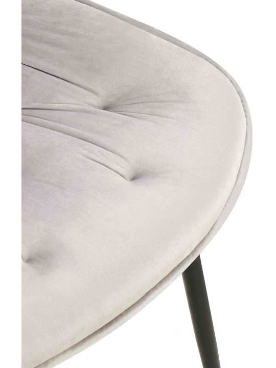 Set van 2 eetkamerstoelen Wallace fluweel, grijs