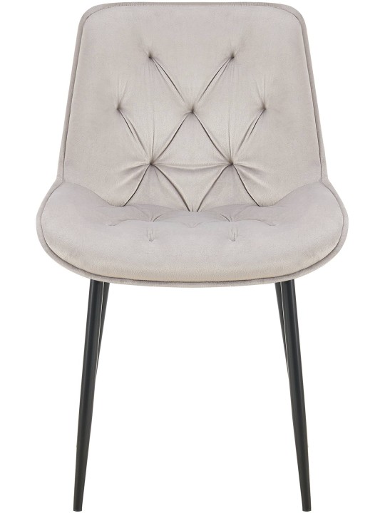 Set van 2 eetkamerstoelen Wallace fluweel, grijs