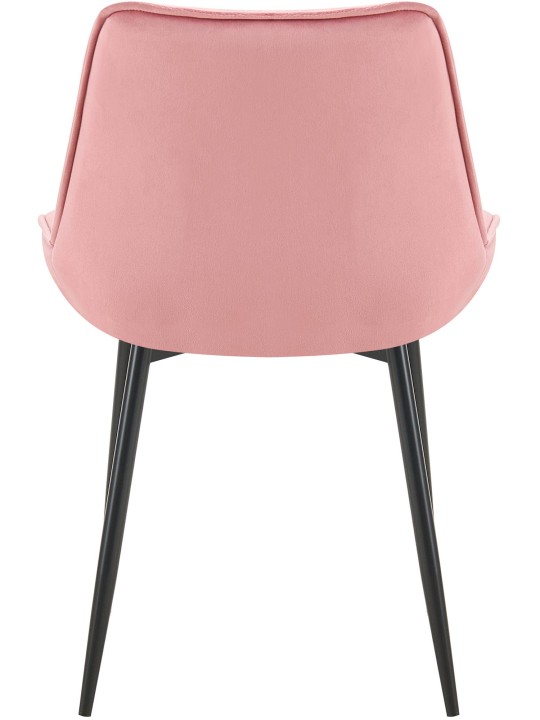 Set van 2 eetkamerstoelen Wallace fluweel, roze