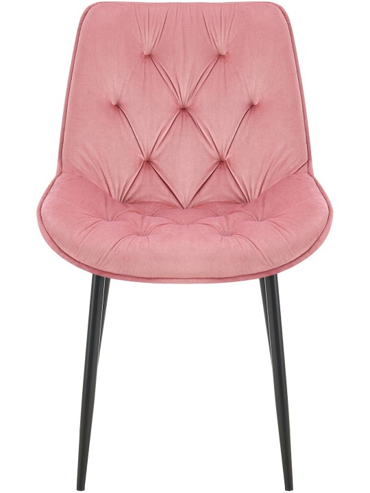 Set van 2 eetkamerstoelen Wallace fluweel, roze