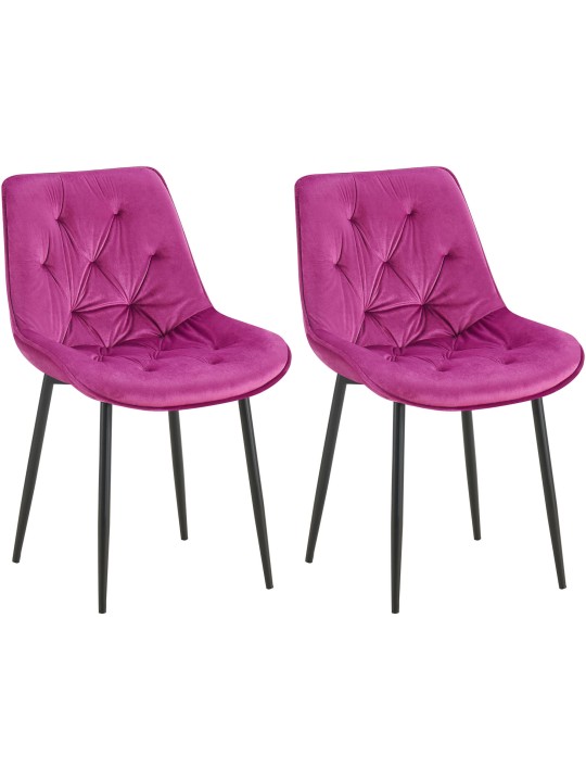 Set van 2 eetkamerstoelen Wallace fluweel, lila