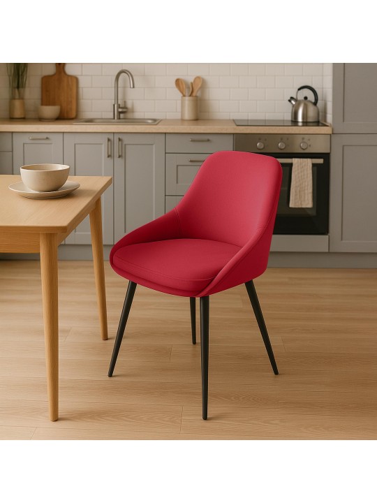 Elmira fluwelen eetkamerstoel, rood Elmira fluwelen eetkamerstoel, rood