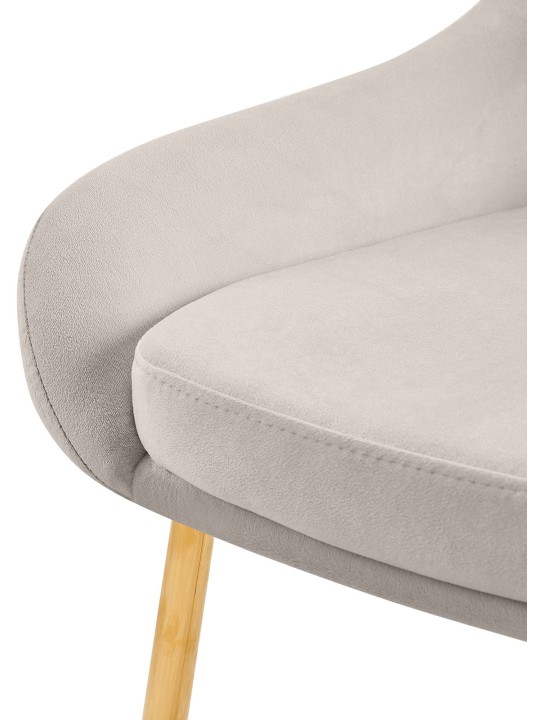 Eetkamerstoel Elmira fluweel goud, grijs Eetkamerstoel Elmira fluweel goud, grijs