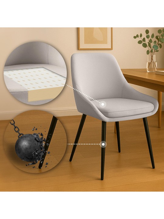 Elmira fluwelen eetkamerstoel, grijs Elmira fluwelen eetkamerstoel, grijs