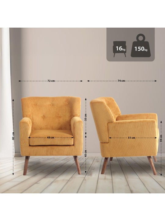 Fauteuil Kioni Koord, oranje Fauteuil Kioni Koord, oranje